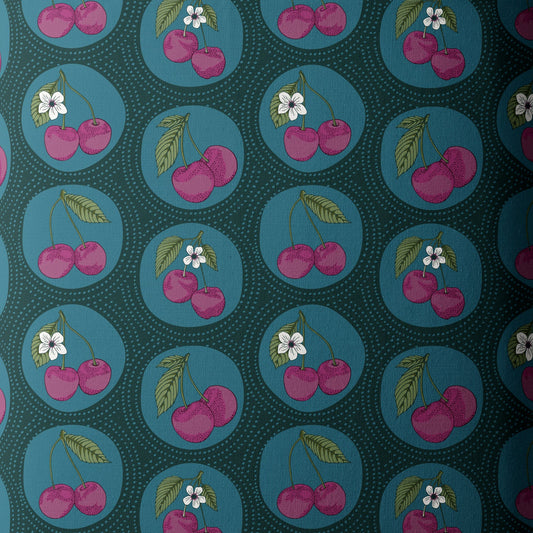 Black Forest by Jayme Murray : Dotted Cherries Teal 229259