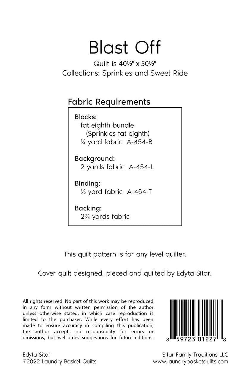 Blast Off Quilt Pattern by Laundry Basket Quilts # LBQ-1227-P - Special Order