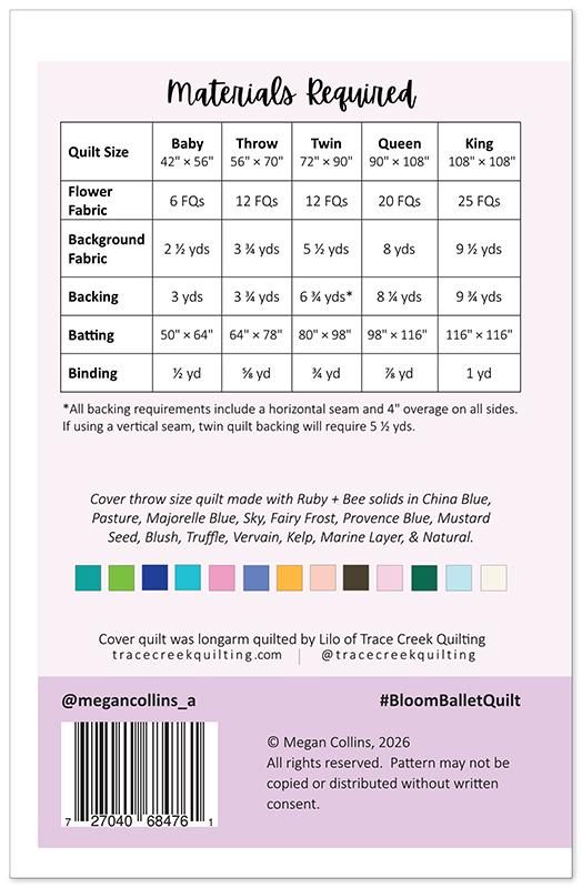 Bloom Ballet Quilt Pattern by Megan Collins Quilt Design