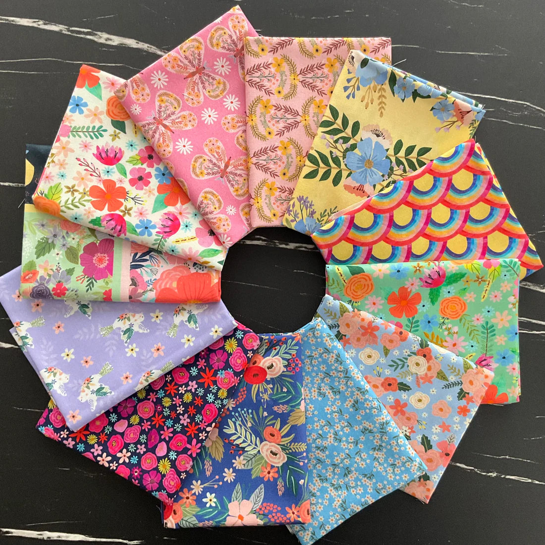 Bloom by Mia Charro coordinated with Ruby + Bee Solids : Bundle