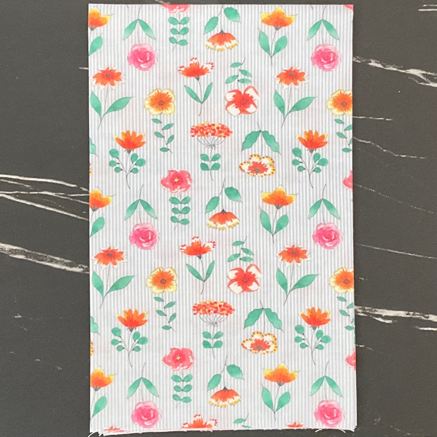 Blossom Brew by Anne Keenan Higgins: Pin Stripe Flowers PWAK046.XWHITE