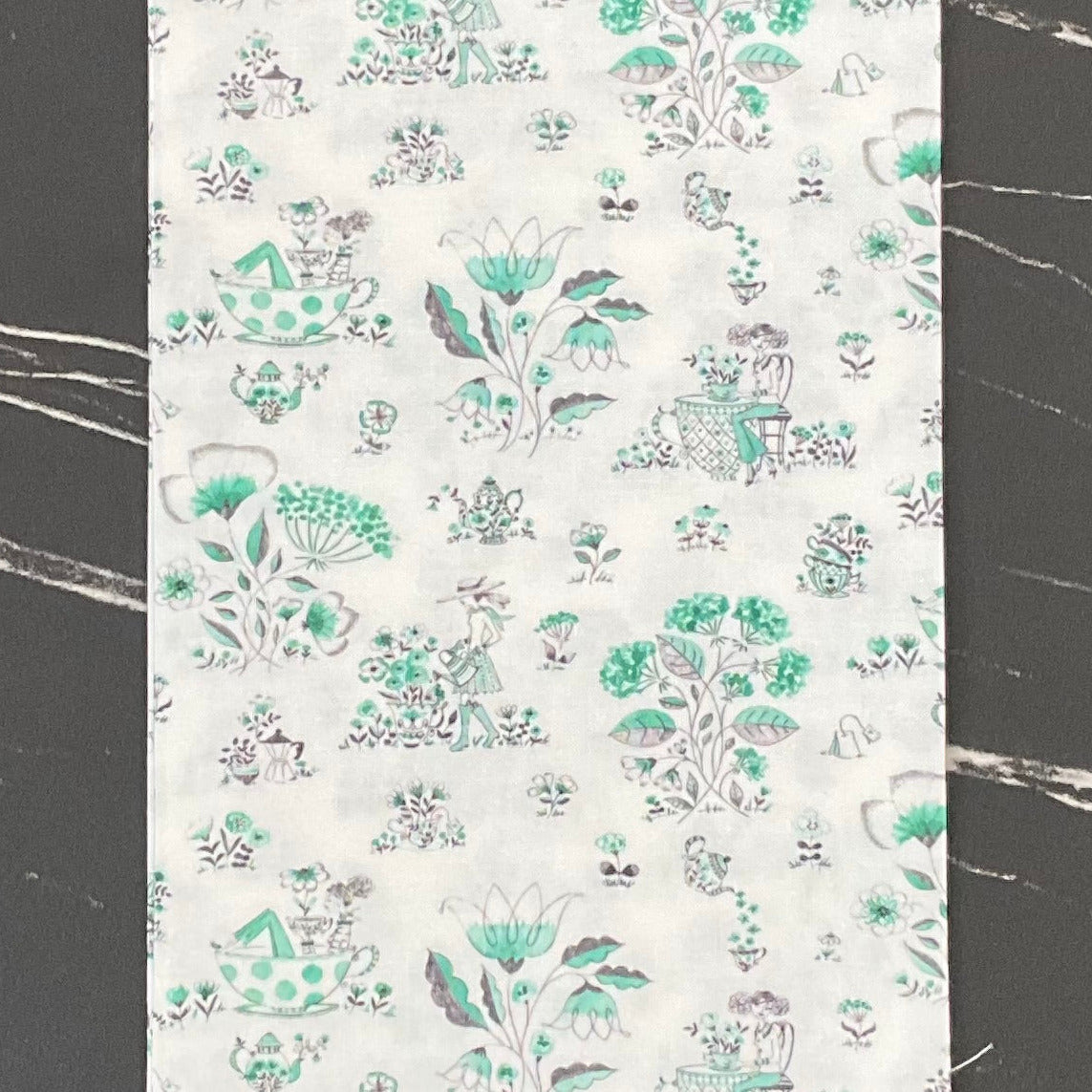 Blossom Brew by Anne Keenan Higgins: Tea Time Toile PWAK044.XWHITE