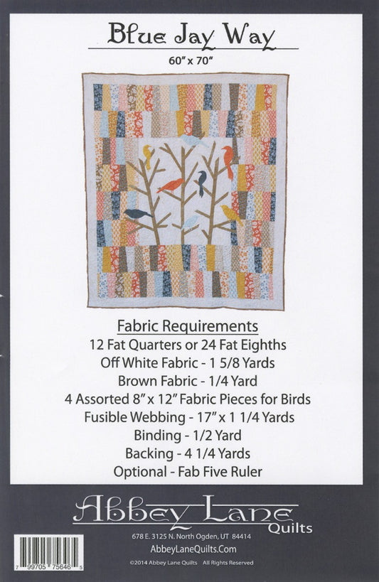 Blue Jay Way Applique Quilt Pattern by Abbey Lane Quilts - Special Order