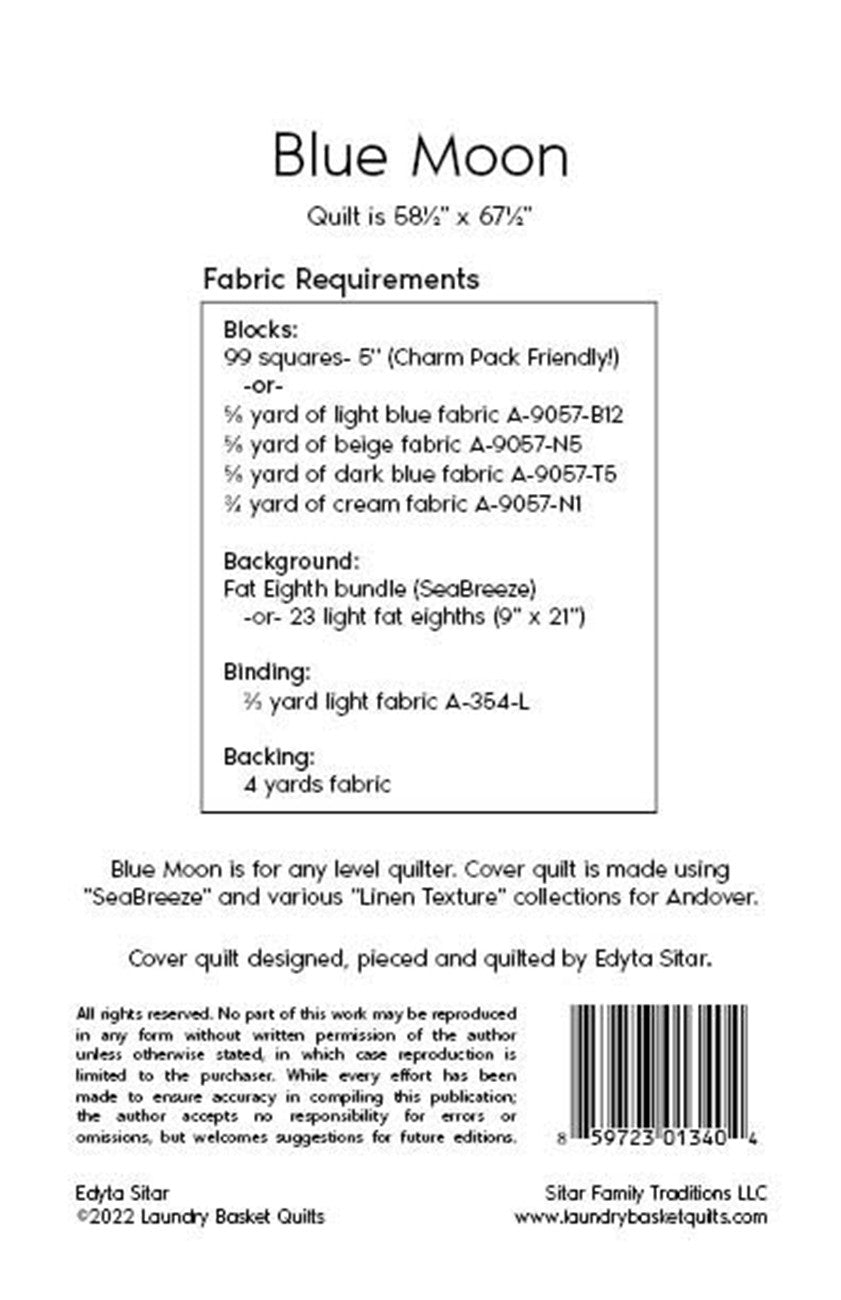 Blue Moon Quilt Pattern by Laundry Basket Quilts