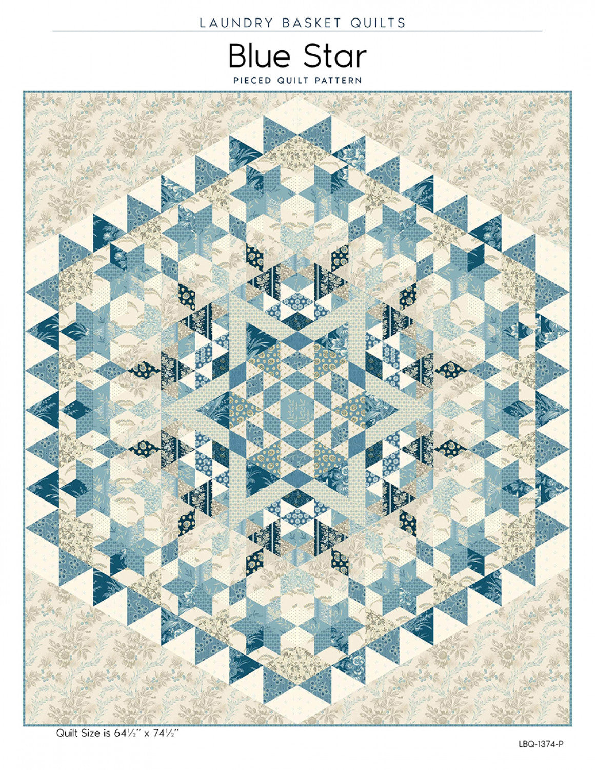 Blue Star Quilt Pattern by Laundry Basket Quilts