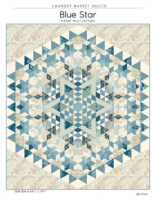 Blue Star Quilt Pattern by Laundry Basket Quilts