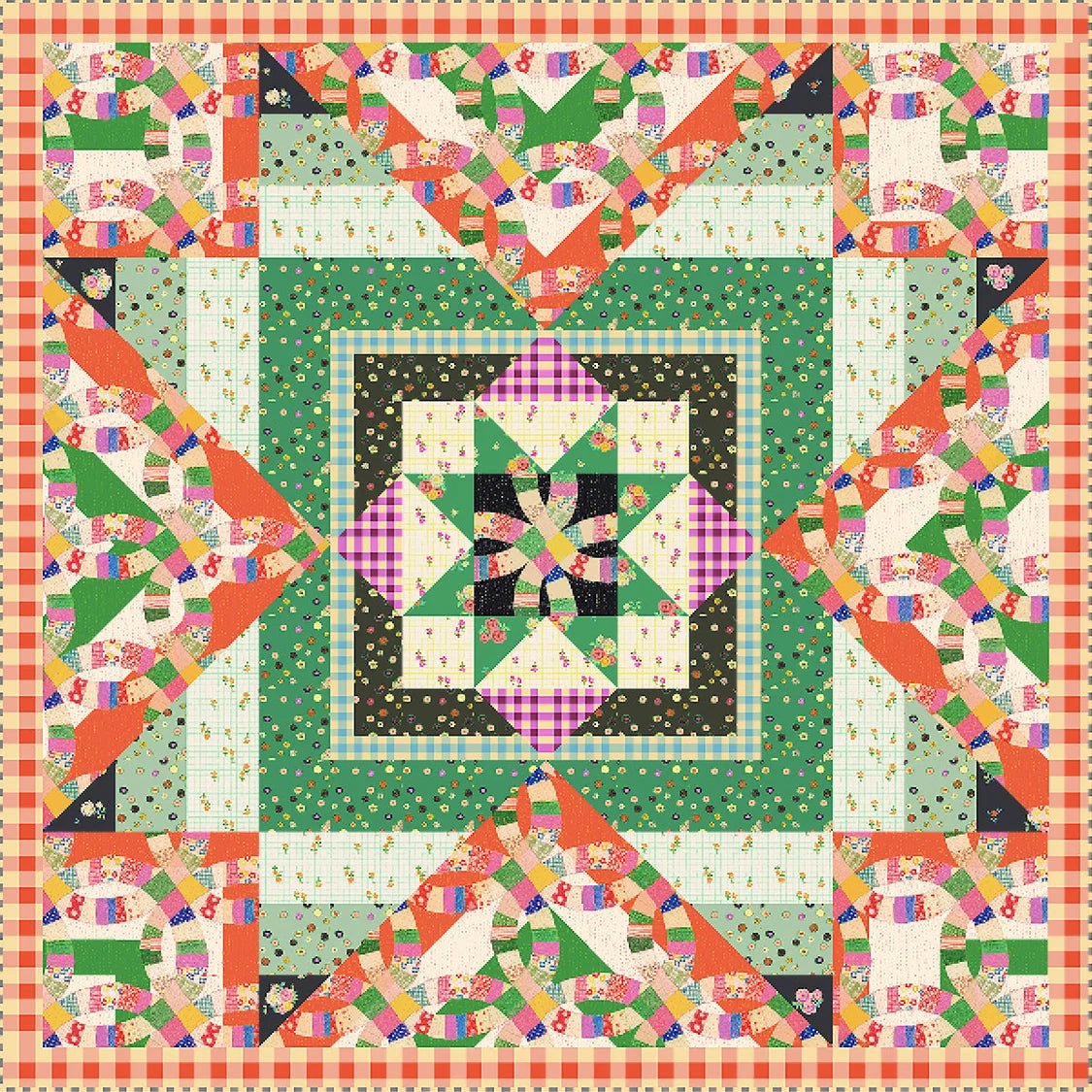 Boat Race by Heather Ross - Barn Star Quilt Kit