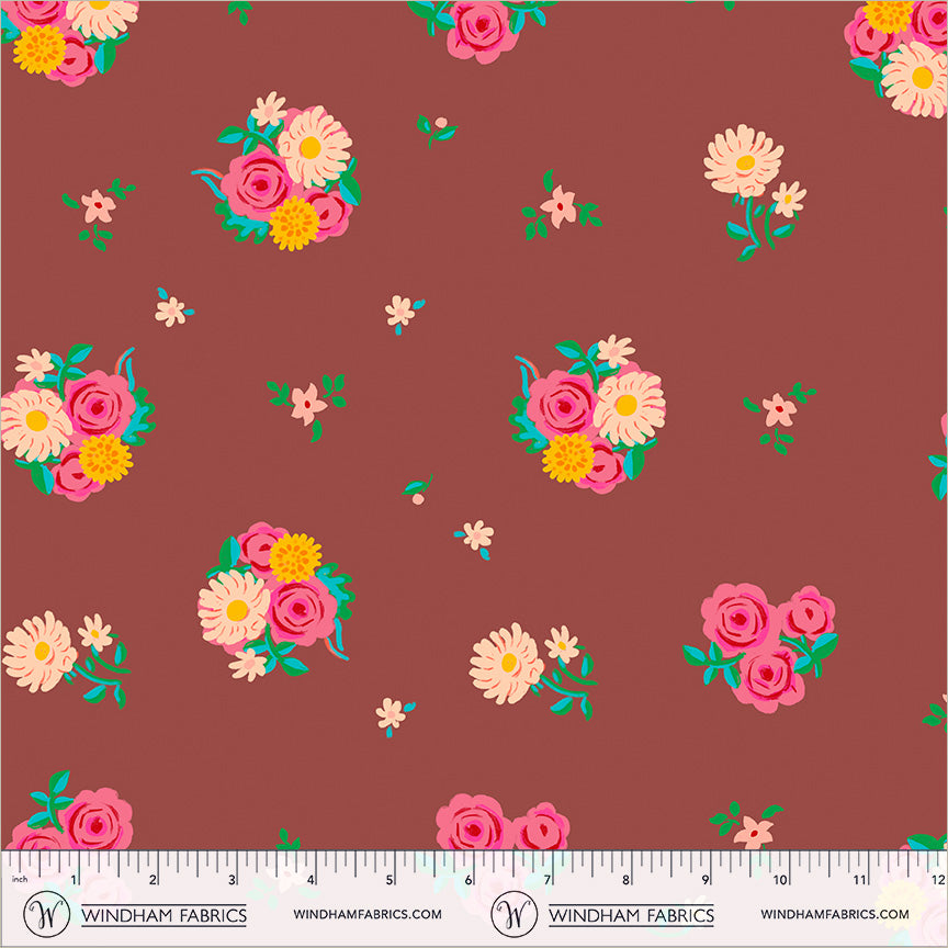 Boat Race by Heather Ross - Denyse Floral Brown 55606D-6