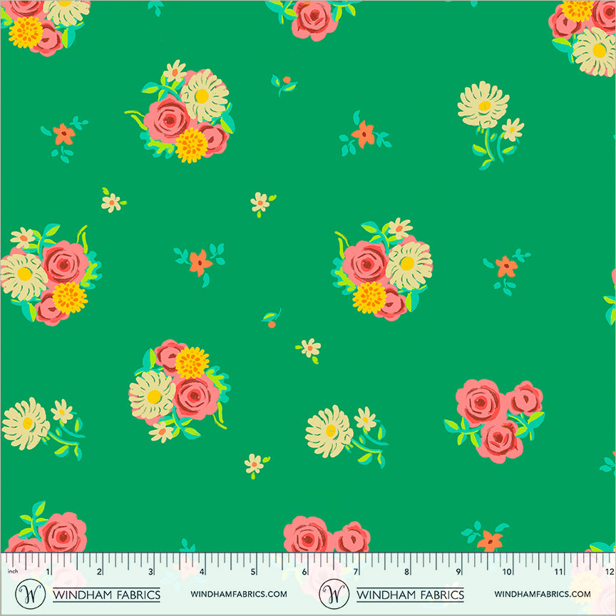 Boat Race by Heather Ross - Denyse Floral Green 55606D-12