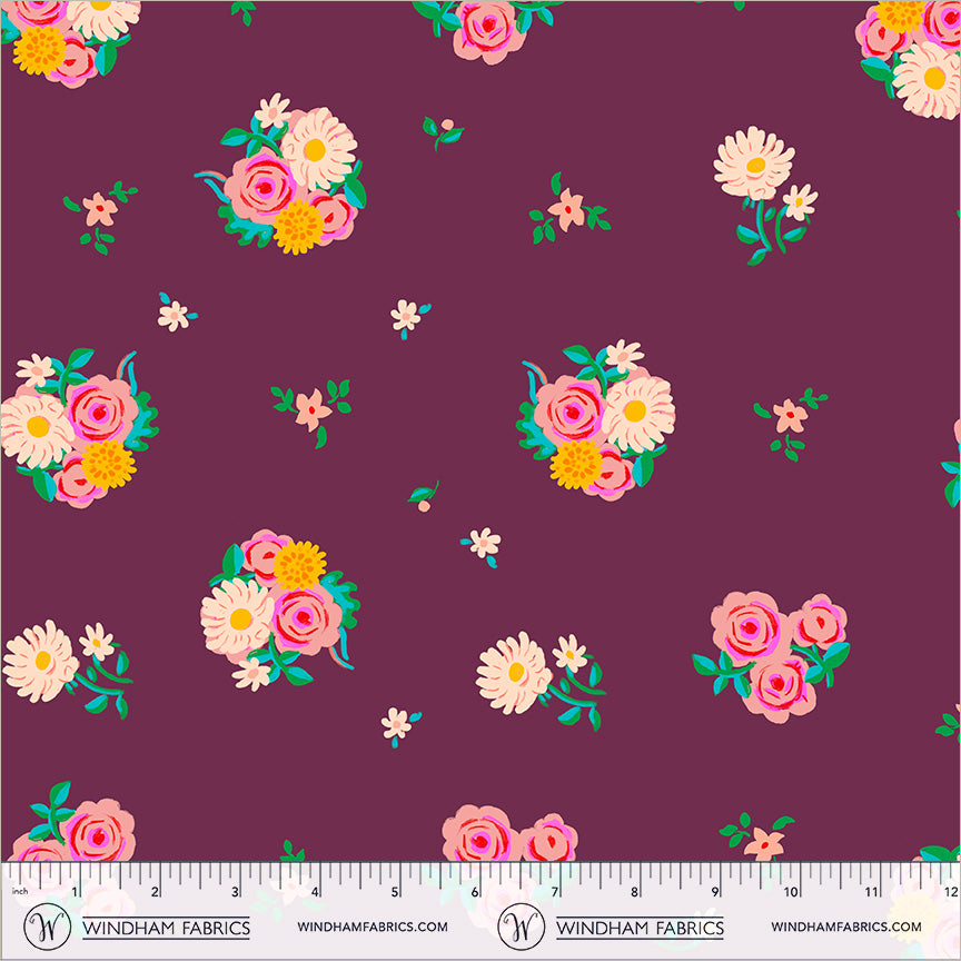 Boat Race by Heather Ross - Denyse Floral Plum 55606D-14