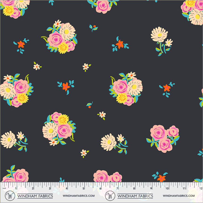 Boat Race by Heather Ross - Denyse Floral Soot 55606D-8