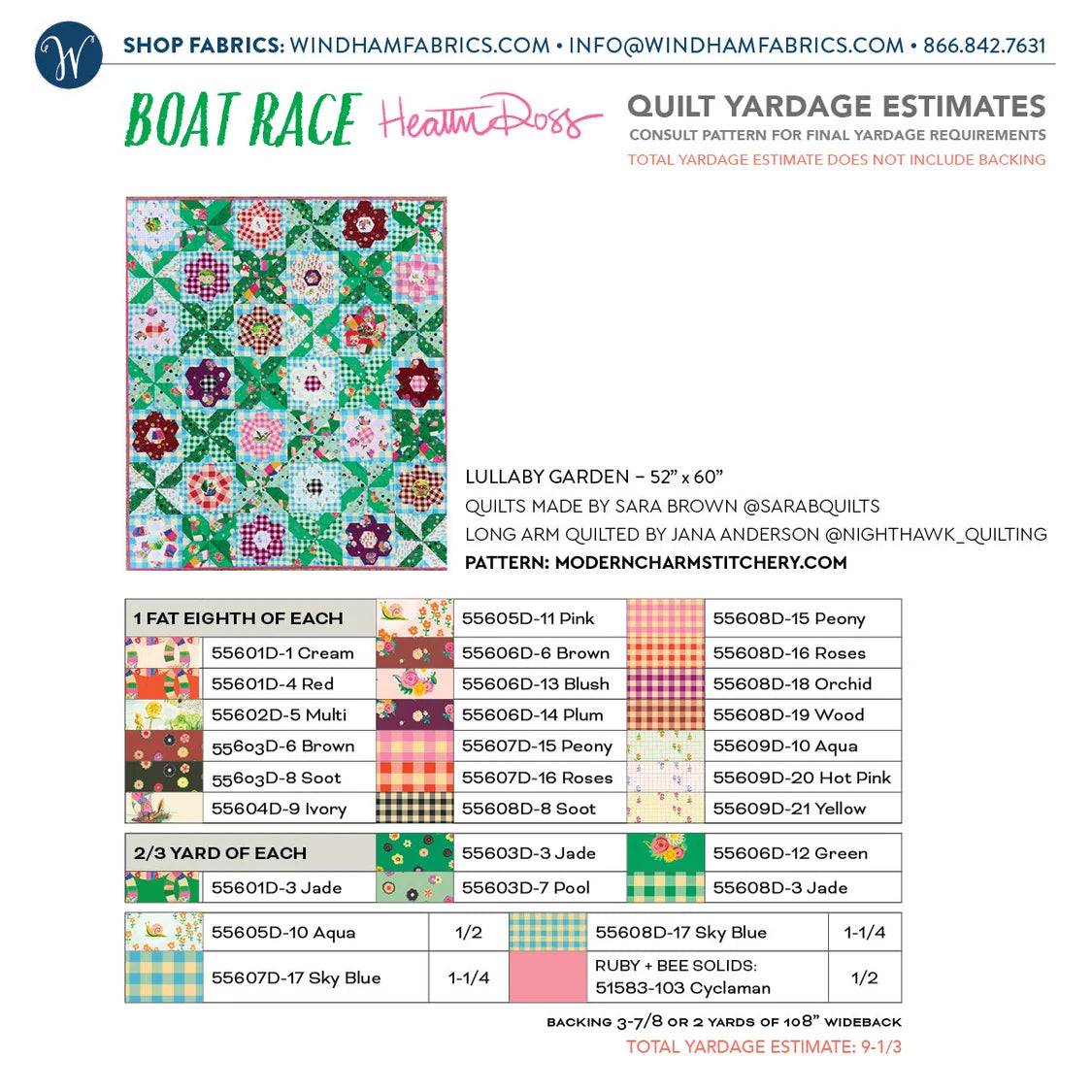 Boat Race by Heather Ross - Lullaby Garden Quilt Kit