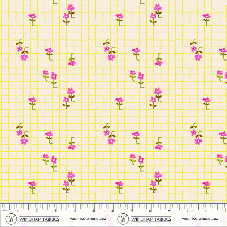 Boat Race by Heather Ross - Trellis Yellow 55609D-21
