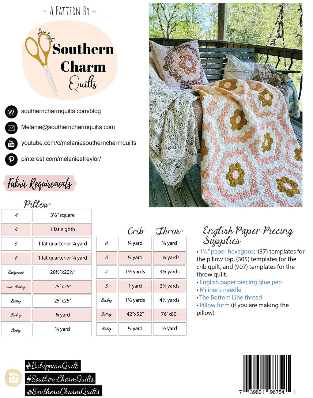 Bohippian Quilt Pattern by Southern Charm Quilts