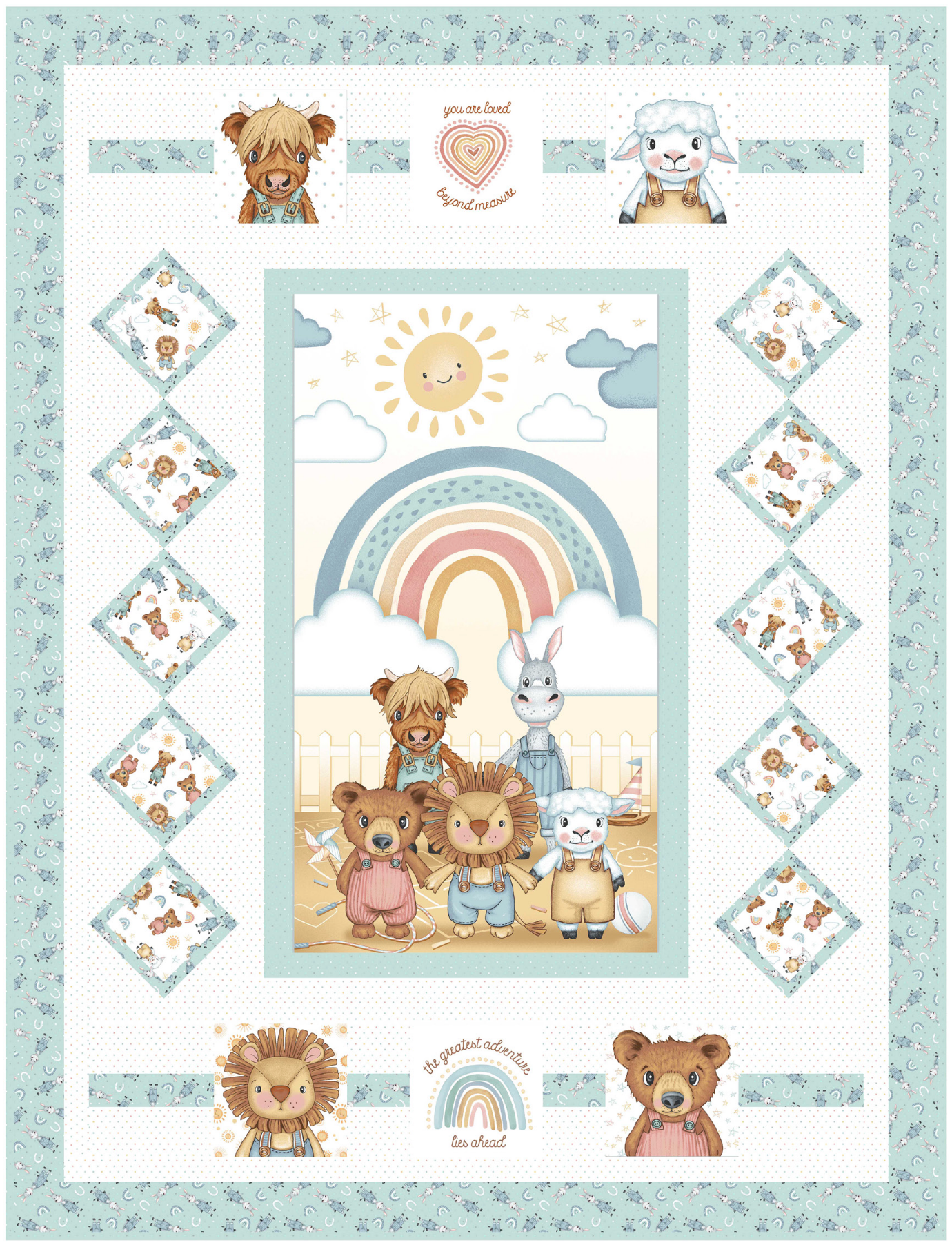 Boho Buddies by Sharon Kuplack : All Together Quilt Kit