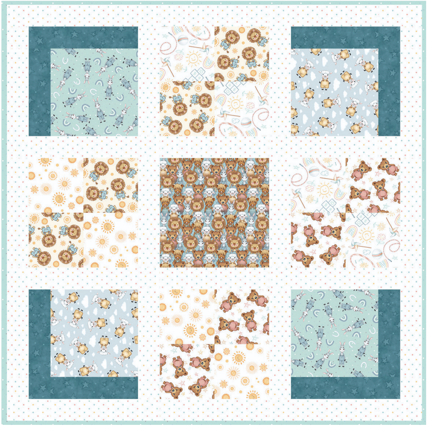 Boho Buddies by Sharon Kuplack : Four Patch Fun Quilt Kit