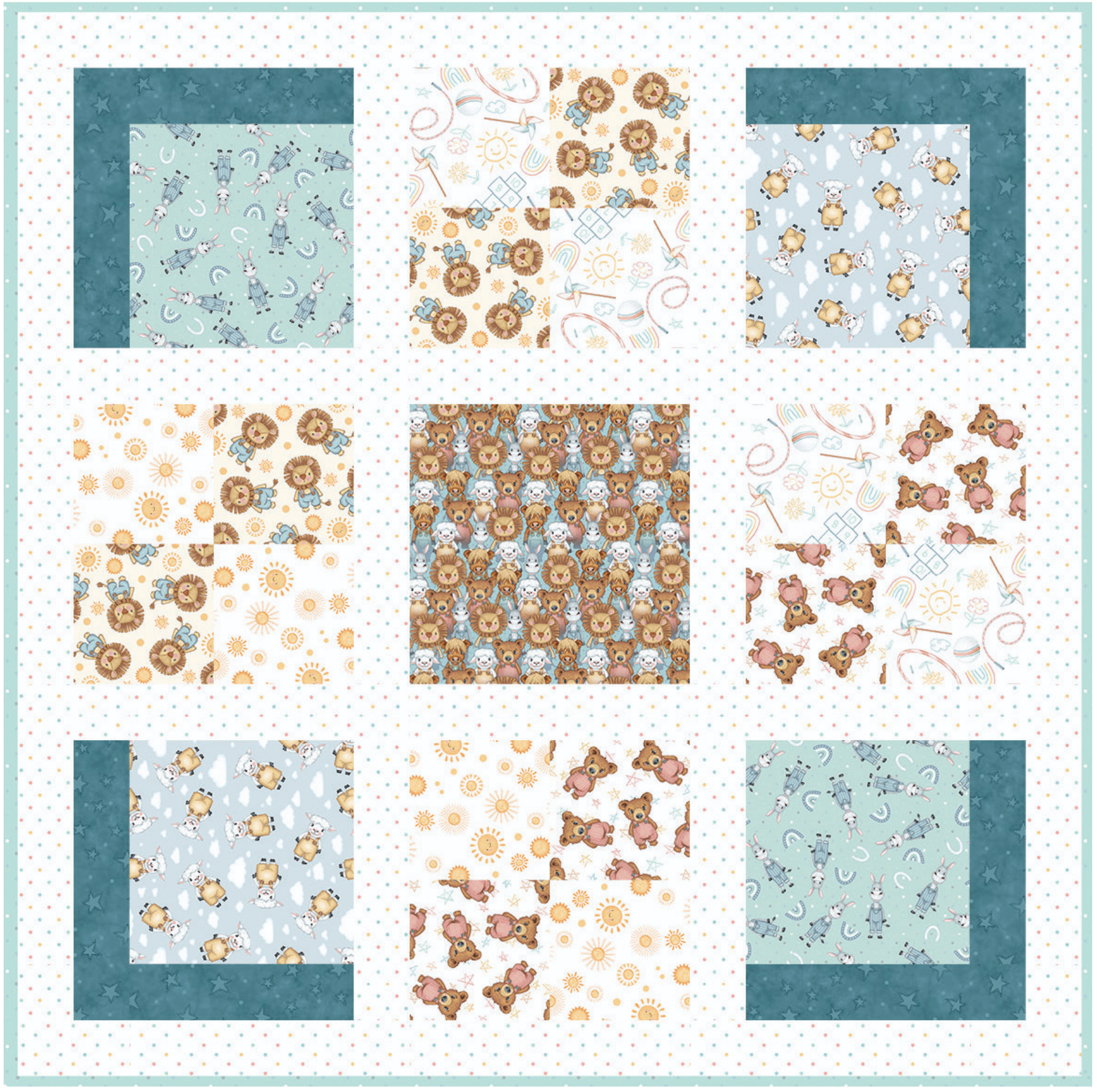 Boho Buddies by Sharon Kuplack : Four Patch Fun Quilt Kit