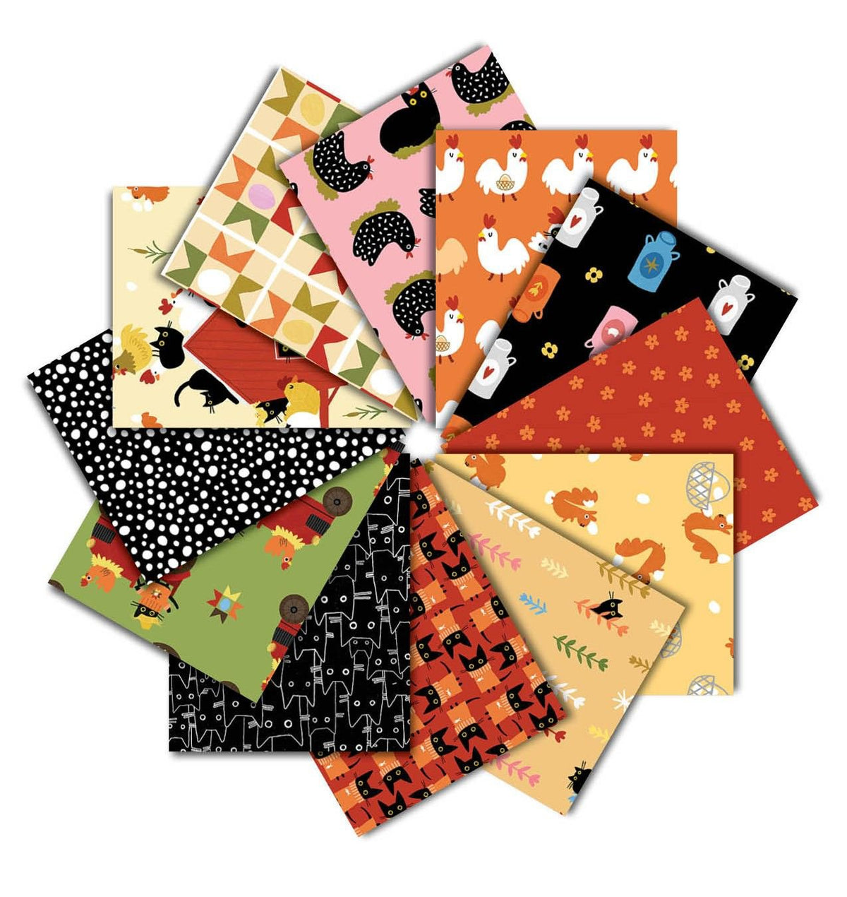 Bok Bok Meow by Leezaworks : Farm Harmony Panel Quilt Kit