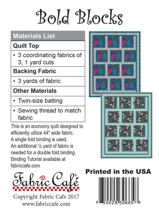 Bold Blocks Quilt Pattern by Fabric Cafe