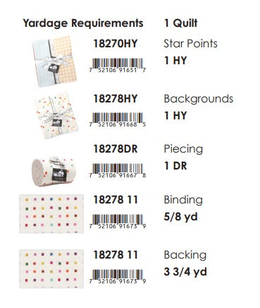Bonbon Jar by Jen Kingwell : Shooting Star Tempter Quilt Kit