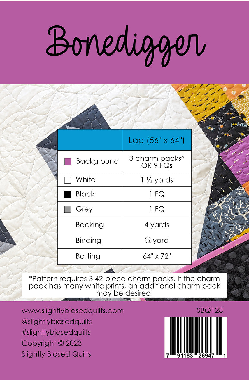 Bonedigger Quilt Pattern by Slightly Biased Quilts