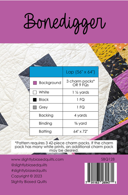 Bonedigger Quilt Pattern by Slightly Biased Quilts