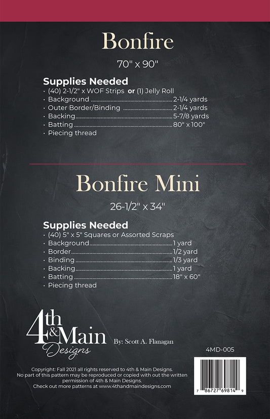 Bonfire Quilt Pattern by 4th & Main