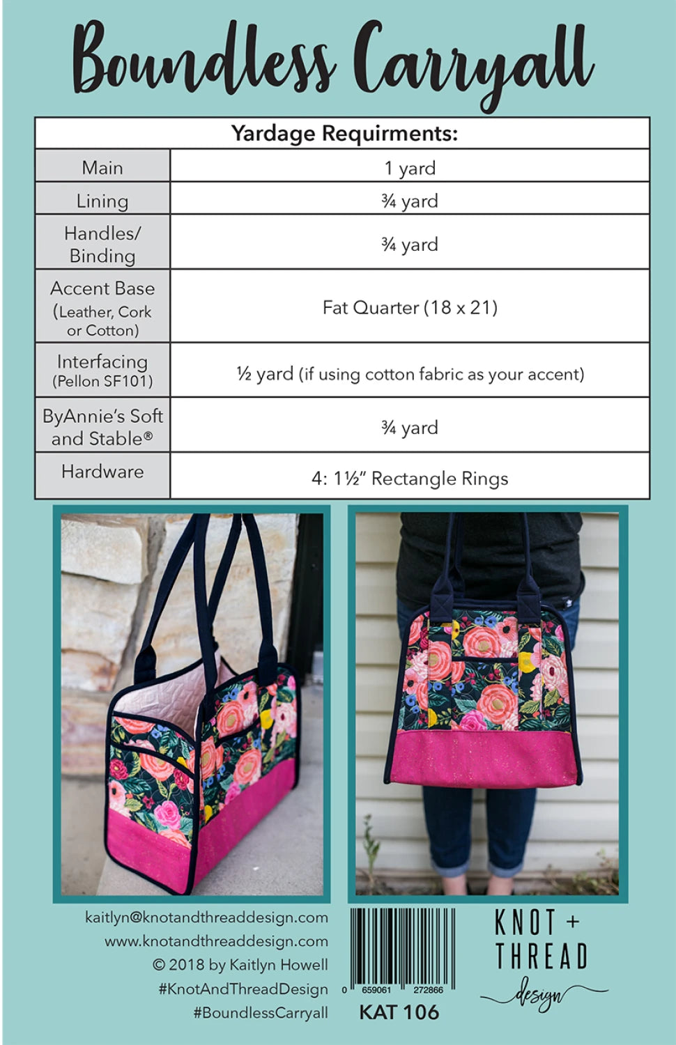 Boundless Carryall Pattern by Knot & Thread Design