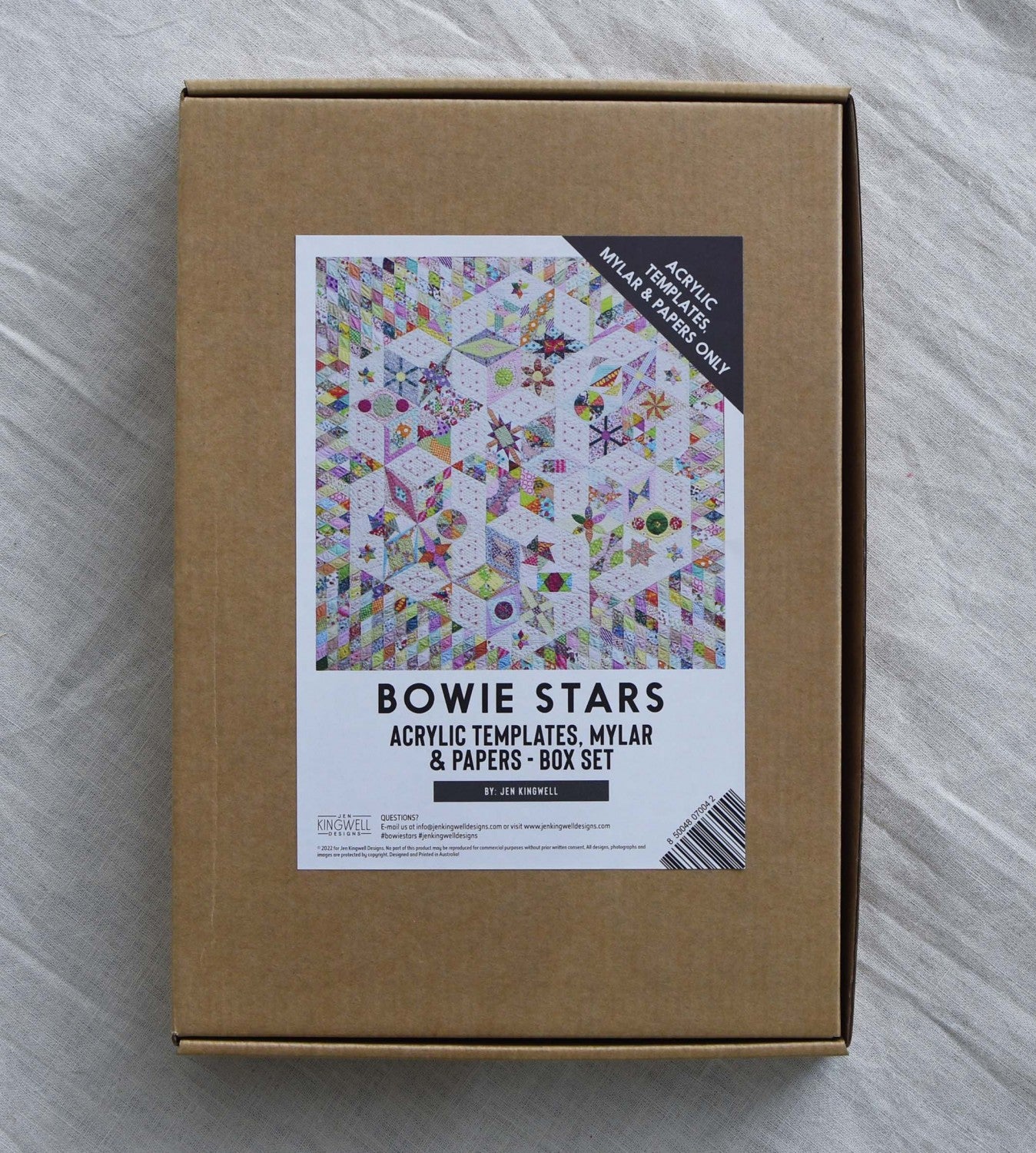 Bowie Stars Acrylic Templates, Mylar & Papers Only by Jen Kingwell Designs - Special Order