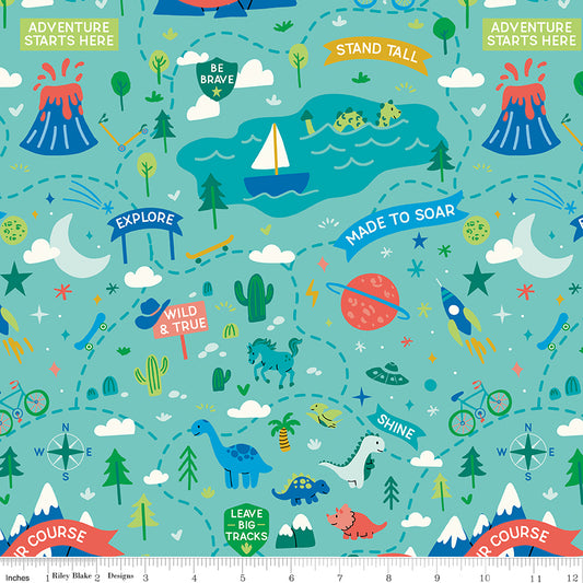 Brave Your Way by Cayla Naylor Design : Adventure Awaits Lagoon C18310-LAGOON
