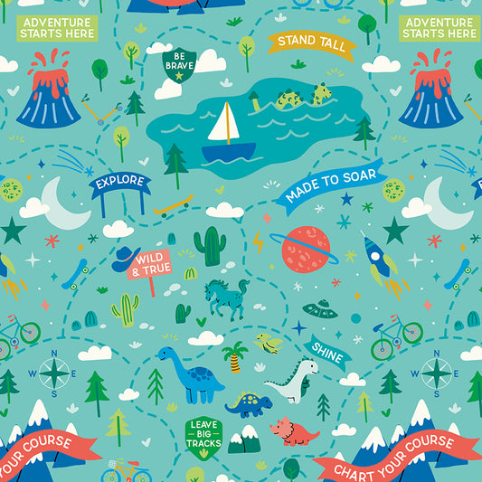 Brave Your Way by Cayla Naylor Design : Adventure Awaits Lagoon C18310-LAGOON