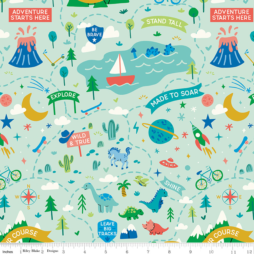 Brave Your Way by Cayla Naylor Design : Adventure Awaits Mint C18310-MINT