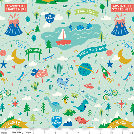 Brave Your Way by Cayla Naylor Design : Adventure Awaits Mint C18310-MINT