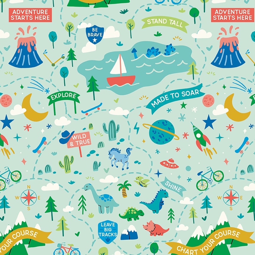 Brave Your Way by Cayla Naylor Design : Adventure Awaits Mint C18310-MINT