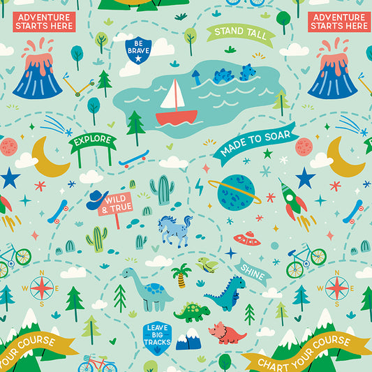 Brave Your Way by Cayla Naylor Design : Adventure Awaits Mint C18310-MINT