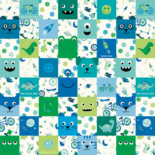 Brave Your Way by Cayla Naylor Design : Cheater Print Blue C18315-BLUE