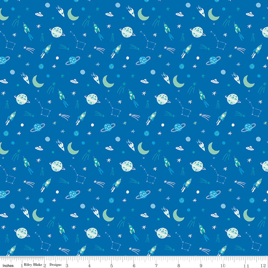 Brave Your Way by Cayla Naylor Design : To The Moon Cobalt C18313-COBALT