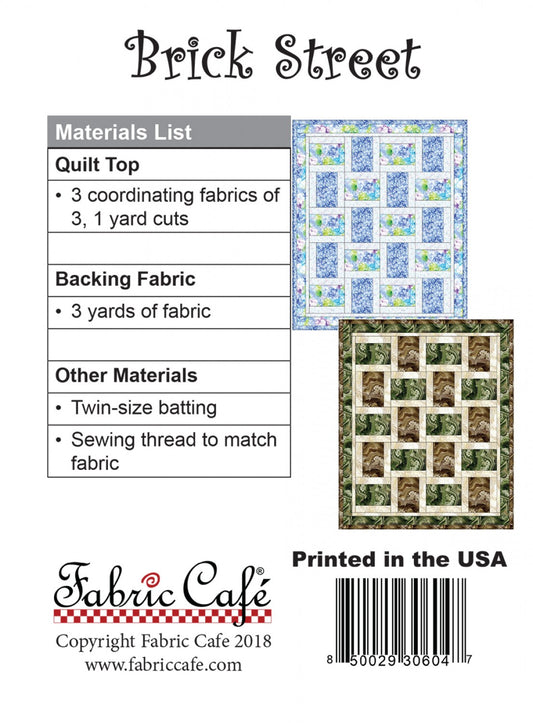 Brick Street Quilt Pattern by Fabric Cafe