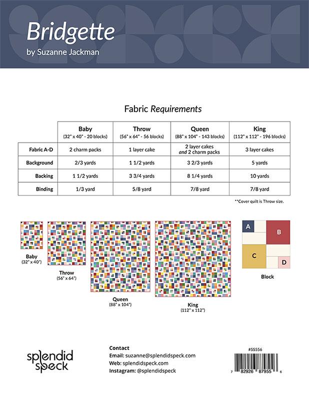 Bridgette Quilt Pattern by Splendid Speck