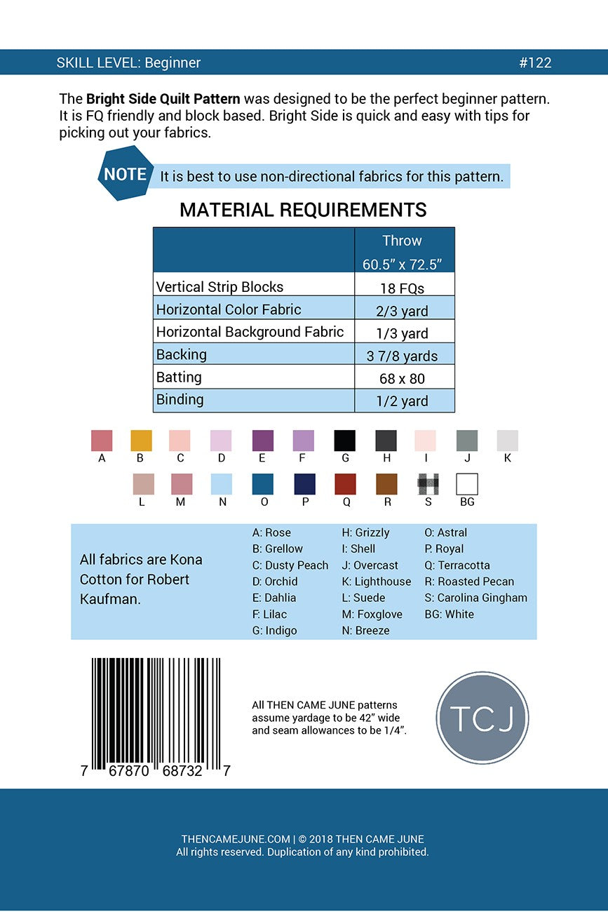 Bright Side Quilt Pattern by Then Came June