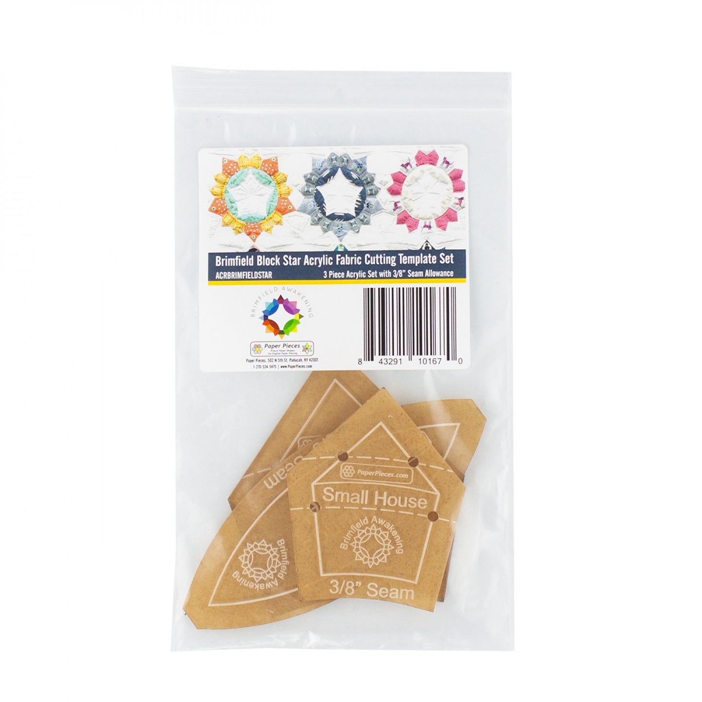 Brimfield Block 3pc Acrylic Fabric Cutting Templates