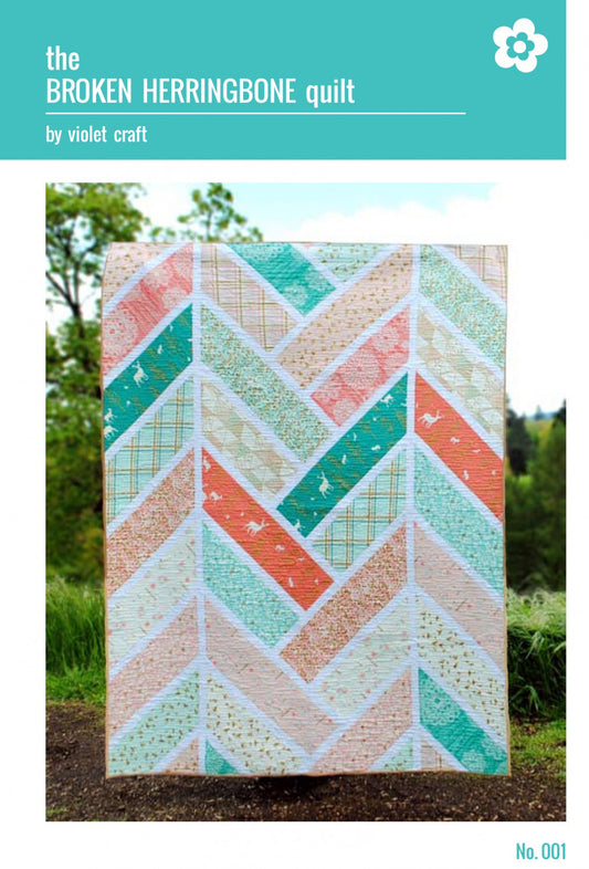 Broken Herringbone Quilt Pattern by Violet Craft