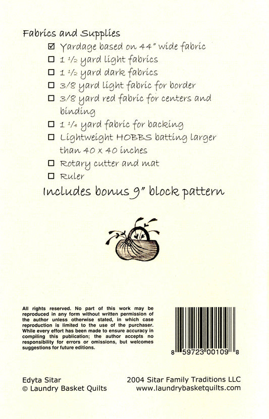 Broken Star Log Cabin Quilt Pattern by Laundry Basket Quilts