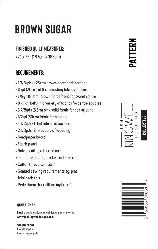 Brown Sugar Pattern by Jen Kingwell Designs - Special Order