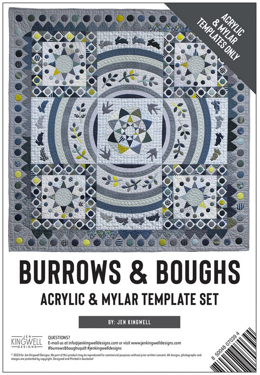 Burrows & Boughs Acrylic and Mylar Template Set by Jen Kingwell Designs - Special Order