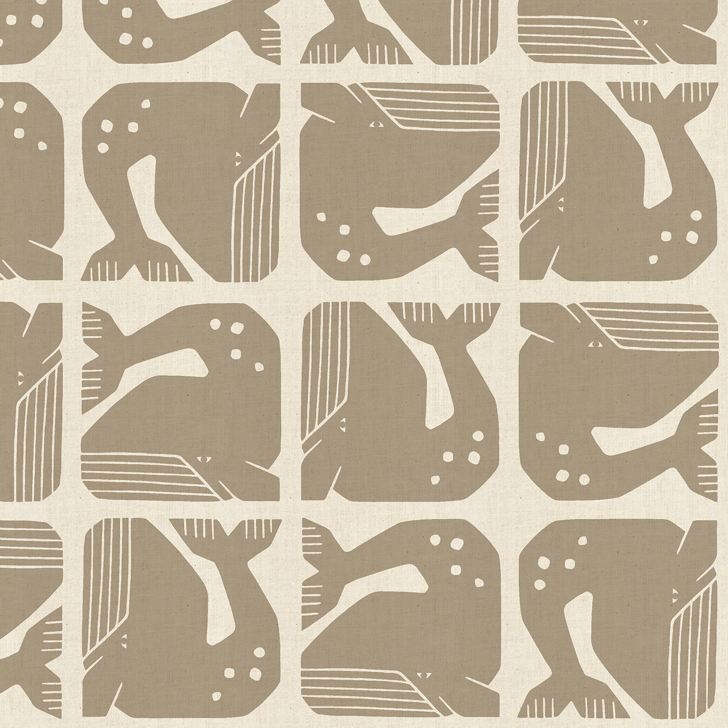 By the Seaside II by Loes Van Oosten : Grumpy Whale Gray Unbleached LV100-GY7U
