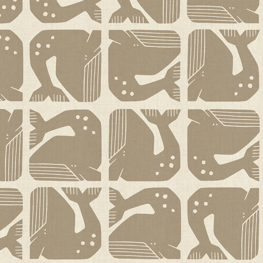By the Seaside II by Loes Van Oosten : Grumpy Whale Gray Unbleached LV100-GY7U