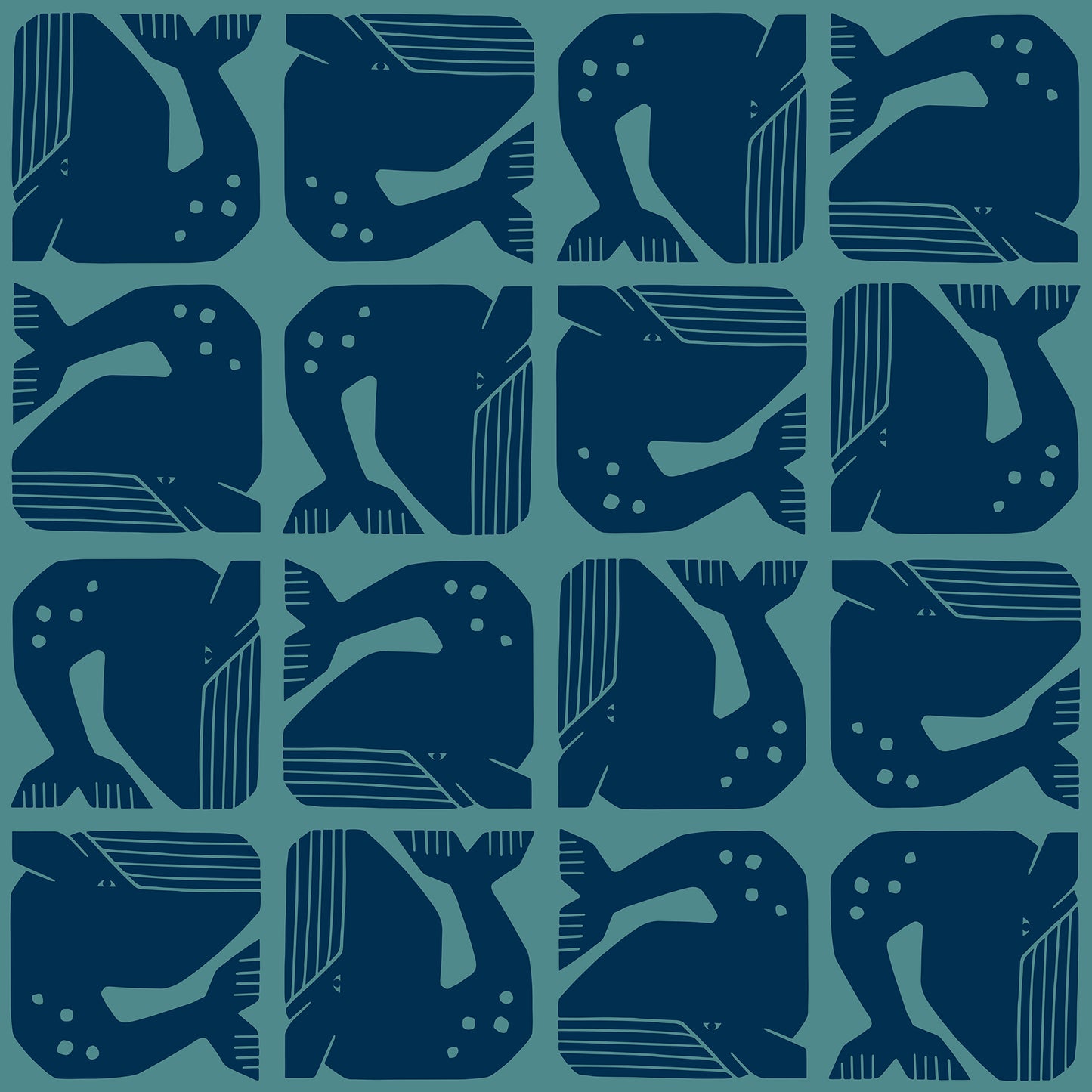 By the Seaside II by Loes Van Oosten : Grumpy Whale Navy LV100-NA1