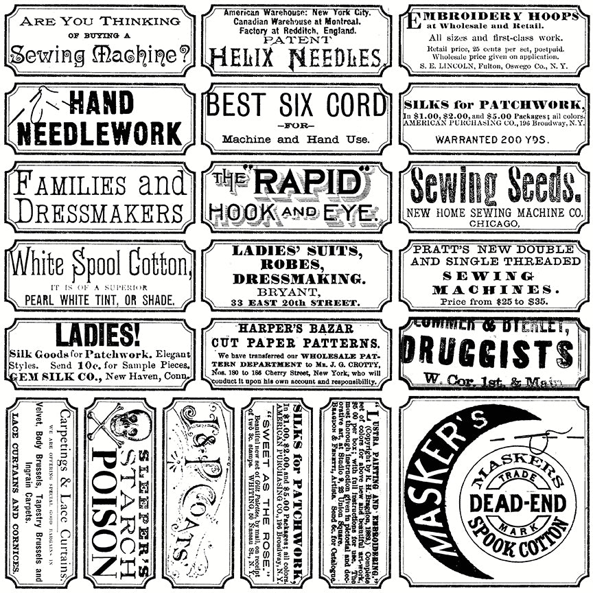 Scary Scraps by J. Wecker-Frisch : Scary Sew Labels White C17603-WHITE