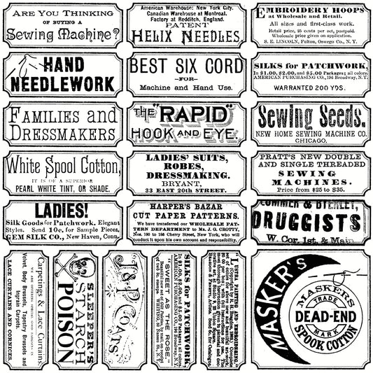 Scary Scraps by J. Wecker-Frisch : Scary Sew Labels White C17603-WHITE